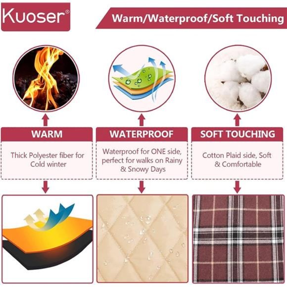 NEW - Winter Dog Coat, Reversible Jacket Waterproof British Style Dog Clothes - Picture 2 of 6